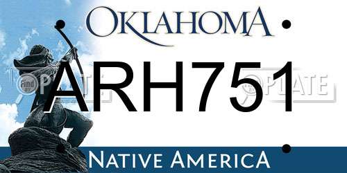 ARH751 Oklahoma License Plate