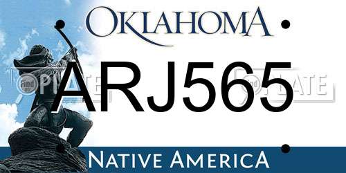 ARJ565 Oklahoma License Plate