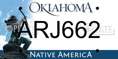 ARJ662 Oklahoma License Plate