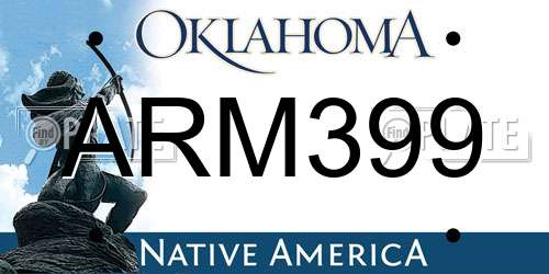 ARM399 Oklahoma License Plate