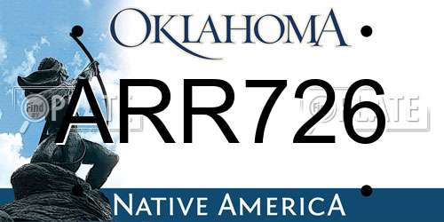 ARR726 Oklahoma License Plate