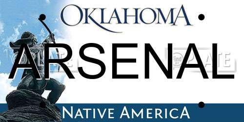 ARSENAL Oklahoma License Plate