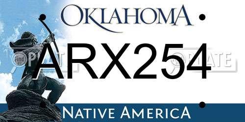 ARX254 Oklahoma License Plate