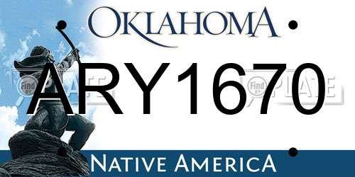 ARY1670 Oklahoma License Plate