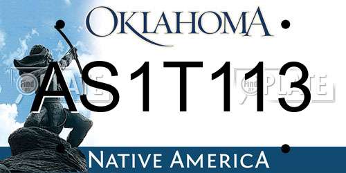 AS1T113 Oklahoma License Plate