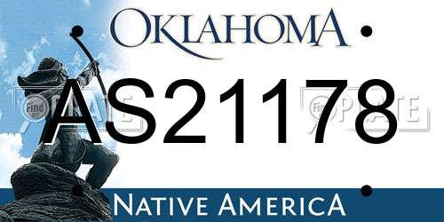 AS21178 Oklahoma License Plate
