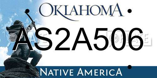 AS2A506 Oklahoma License Plate