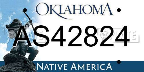 AS42824 Oklahoma License Plate