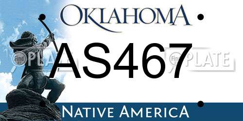 AS467 Oklahoma License Plate