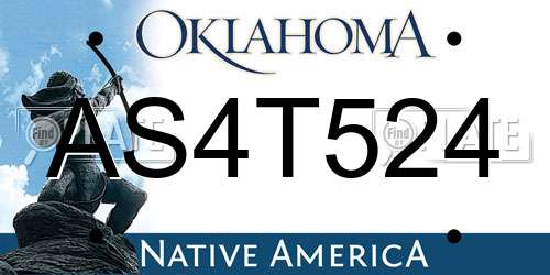 AS4T524 Oklahoma License Plate