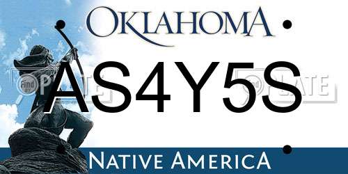 AS4Y5S Oklahoma License Plate