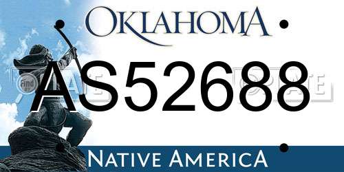 AS52688 Oklahoma License Plate