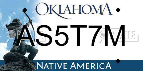 AS5T7M Oklahoma License Plate
