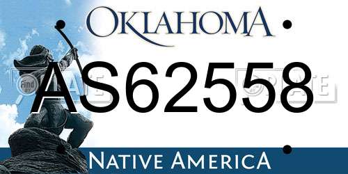 AS62558 Oklahoma License Plate