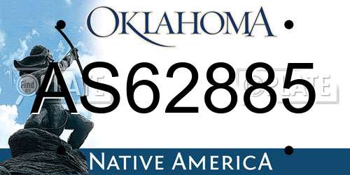AS62885 Oklahoma License Plate