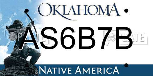 AS6B7B Oklahoma License Plate