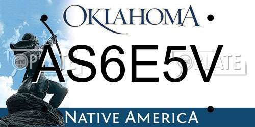 AS6E5V Oklahoma License Plate