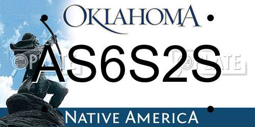 AS6S2S Oklahoma License Plate