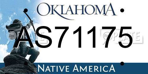 AS71175 Oklahoma License Plate