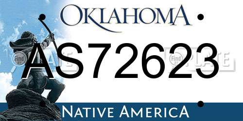 AS72623 Oklahoma License Plate
