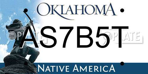 AS7B5T Oklahoma License Plate