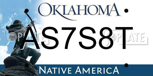 AS7S8T Oklahoma License Plate