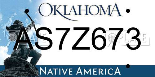 AS7Z673 Oklahoma License Plate