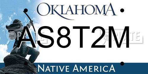 AS8T2M Oklahoma License Plate