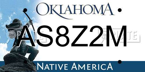AS8Z2M Oklahoma License Plate
