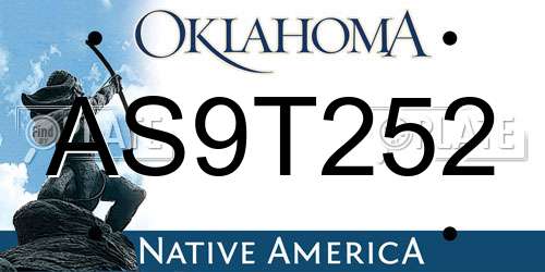 AS9T252 Oklahoma License Plate