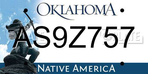 AS9Z757 Oklahoma License Plate