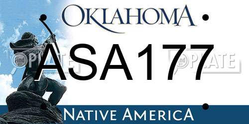 ASA177 Oklahoma License Plate