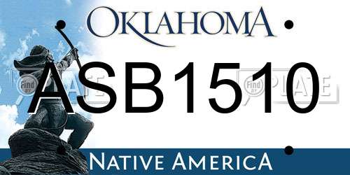 ASB1510 Oklahoma License Plate