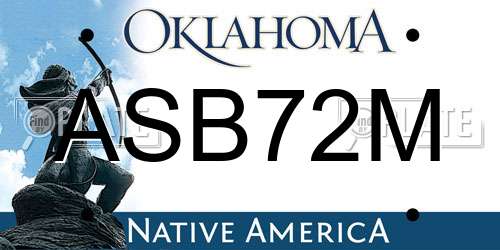 ASB72M Oklahoma License Plate