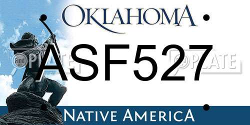 ASF527 Oklahoma License Plate