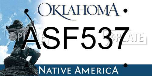 ASF537 Oklahoma License Plate