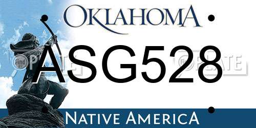 ASG528 Oklahoma License Plate