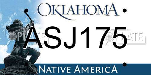 ASJ175 Oklahoma License Plate