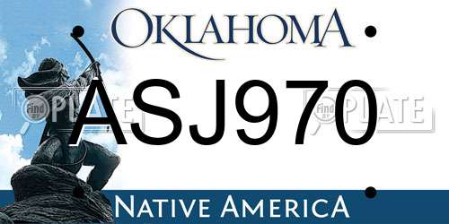 ASJ970 Oklahoma License Plate