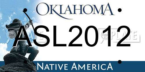 ASL2012 Oklahoma License Plate