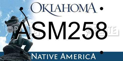 ASM258 Oklahoma License Plate