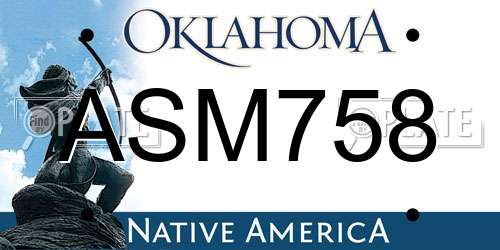 ASM758 Oklahoma License Plate