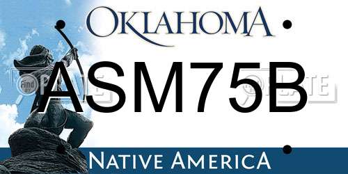 ASM75B Oklahoma License Plate