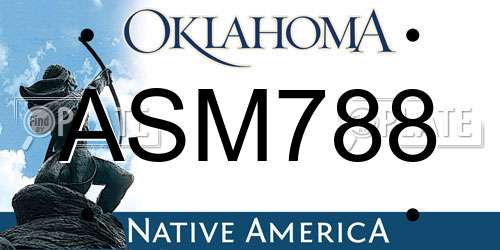 ASM788 Oklahoma License Plate