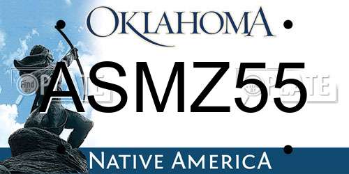 ASMZ55 Oklahoma License Plate