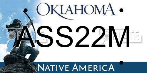 ASS22M Oklahoma License Plate