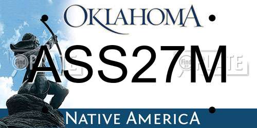 ASS27M Oklahoma License Plate