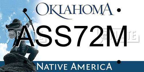 ASS72M Oklahoma License Plate