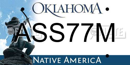 ASS77M Oklahoma License Plate