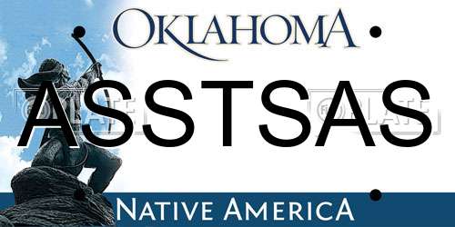 ASSTSAS Oklahoma License Plate